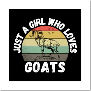 Just A Girl Who Loves Goats, Cute Colorful Goat Posters and Art